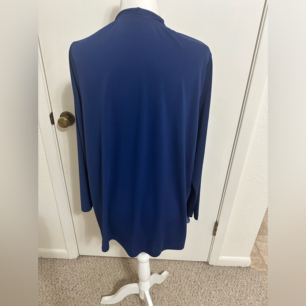 Susan Gravier Premier Blue Sheer Lightweight Cardigan Open Front Sz 1X - Picture 4 of 7
